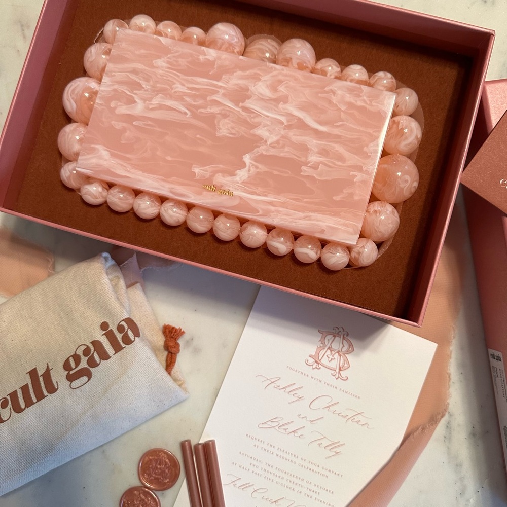 Cult Gaia EOS clutch pink